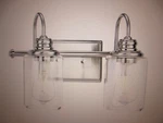 Progress Lighting Aiken Collection 2-LIGHT Brushed Nickel Clear Glass Wall. Fixed Price $76.46.