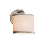 Justice Textile Bronx 1 Lt Wall Sconce, Brushed Nickel FAB-8467-30-WHTE-NCKL. Fixed Price $160.20.