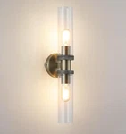 Ecobrt Glass Wall Fixture Bathroom Vanity Lights 2 1630 Silver Nickel Set. Fixed Price $46.89.