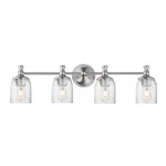 Satin Nickel Four Light Bath Vanity From The Swirl Collection. Fixed Price $334.00.