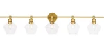 Brass Bathroom Vanity Dining Glass Shades Wall Sconce 5 Light Fixture 47. Fixed Price $347.64.