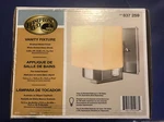 Hampton Bay Vanity Fixture Sconce Brushed Nickel White Etched Glass. Fixed Price $24.99.