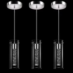 Esfos Pendant Ceiling Fixture, Led Kitchen Lighting 3 Pack, Nickel-cold. Fixed Price $132.61.