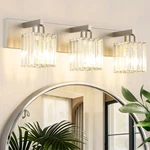 Vanity Light 3 Brushed Nickel Crystal Modern Bathroom Fixture 8461 Aipsun Bulb. Fixed Price $154.99.