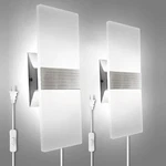 Kicaao Wall Sconces Set Of Two, Modern Plug In 10W 6000K Cool Whi.... Fixed Price $53.59.