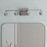 Style Selections 4-LIGHT Vanity Bar Fitter Brushed Nickel Bathroom Fixture. Fixed Price $30.59.