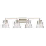 Z-lite Analia Light Vanity, Brushed Nickel/clear Ribbed 1101-4V-BN. Fixed Price $372.00.