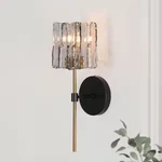 Lnc Echonalyri Matte Black Modern Glam Wall Sconce Brass Gray Textured Glass. Fixed Price $39.99.