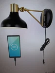 Jonathan Lynn 15 In. Swing Arm 1-LIGHT Black/brass Gold Usb Charging Sconce. Fixed Price $37.75.