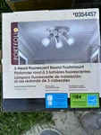 Portfolio 3 Head Fluorescent Round Flushmount Light. Fixed Price $50.00.