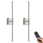 Kartoosh Battery Operated Wall Sconces With Remote 28.3 Inches, Nickel. Fixed Price $124.52.