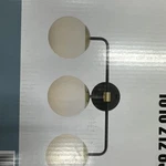 Luminosa 23 W 3-LIGHT Black & Gold Vanity Frosted Opal Glass Shades. Fixed Price $45.99.
