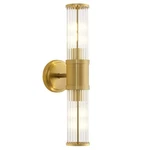 Deyidn 19.92 In. 2-LIGHT Gold Vanity W/ Clear Glass Rod Shade Dimmable. Fixed Price $44.95.