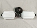 Anthropologie Eloise White Milk Glass Scallop Black Bk Vanity Sconce Wall Light. Fixed Price $225.00.