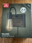Globe Electric Williams 1-LIGHT Matte Black Plug-in / Hardwire Wall Sconce. Fixed Price $22.00.