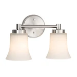 Vanity Light Fixture Modern Bathroom Wall Brushed Nickel White Glass. Fixed Price $60.99.