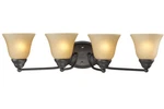 Z-lite Athena 4 Light Bronze Vanity With Amber Stain Glass Orig $210. Fixed Price $86.39.