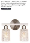 Alice House 12.2" Vanity Lights, Wall Sconce Lighting, Brushed Nickel.... Fixed Price $35.00.