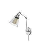 Hampton Bay Stonedale 1-LIGHT Brushed Nickel Plug In/hardwire Swing Arm Lamp. Fixed Price $25.00.