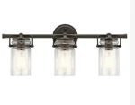 Kichler 3 Light Brinley Vanity 456890Z Oiled Bronze 24 Bathroom. Fixed Price $85.00.