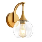 Gold With Clear Glass Globe Shade 4.9IN Wall Sconce (1PC). Fixed Price $44.99.