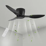 40" Black Flush Mount Ceiling Fan, 3 Blades, 6-SPEED Remote, Noiseless Dc Motor. Fixed Price $164.99.