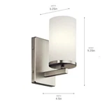 Kichler 45495NI, Crosby 9-1/4" Tall Bathroom Sconce, Brushed Nickel. Fixed Price $44.31.