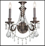 Must Go! New Crystorama Vanderbilt 2-LIGHT Bath Wall Sconce 4 Available. Fixed Price $107.77.