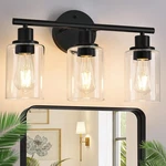 Zarbitta 3LIGHT Bathroom Fixtures, 17.23" Black Modern Vanity Lights Wi.... Fixed Price $47.99.