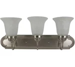 Sunlite 3 Lamp Vanity Sconce Fixture Brushed Nickel Finish Alabaster Glass. Fixed Price $37.00.