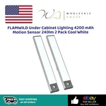 Flamwild Under Cabinet Lighting 4200 Mah Motion Sensor 240LM Pack Cool White. Fixed Price $36.99.