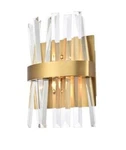 Bathroom Vanity Hallway Dining Wall Sconce Crystal Light Fixture Satin Gold. Fixed Price $238.61.