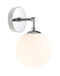 Globe Wall Sconce Modern 1 Light Chrome With Opal Glass For Bath Bedroom. Fixed Price $58.99.
