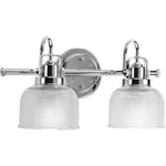 Progress Lighting Archie 2-LIGHT Chrome 17" Bathroom Glass Shades Vanity. Fixed Price $98.88.