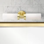 Livex Aero 19 1/4" Wide Satin Brass And White Glass 2-LIGHT Bath. Fixed Price $159.96.