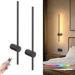 Niorsun 24 Inch Battery Operated Wall Sconce Set Of 2,BLACK Minimalist Rechargea. Fixed Price $35.00.