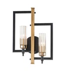 Maxim 16115CLBKAB Flambeau 2 Light Wall Sconce-black Antique Brass. Fixed Price $238.00.