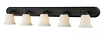 Lagoon 5-LIGHT Bathroom Vanity In Matte Black. Fixed Price $258.00.
