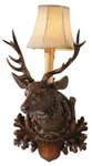 Regal Stag Wall Sconce With Faux Leather Shade. Fixed Price $519.00.