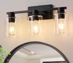 Deyidn Farmhouse 19.68 In. 3-LIGHT Black Modern Industrial Indoor Vanity. Fixed Price $28.87.