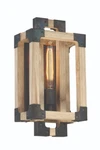 Craftmade Cubic 16" Wall Sconce In Fired Steel With Natural Wood 41561-FSNW. Fixed Price $72.50.