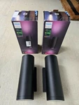 2 - Philips Hue Appear Outdoor Smart Sconce/wall Light, Black White And Color. Fixed Price $220.00.