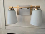 Savoy House 8-6901-2-322 Darby 2-LIGHT Bathroom Vanity In Warm Brass. Fixed Price $120.00.
