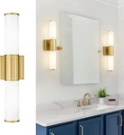 Bathroom Fixtures, 2-LIGHT Vanity Lights For Brushed Gold-milk Glass. Fixed Price $87.16.