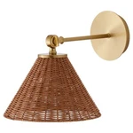 Quorum 1LT Small Wicker Wall Mount, Aged Brass/espresso 5393-80. Fixed Price $124.00.