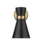 Z-lite 728-1S Soriano 10" Tall Wall Sconce Matte Black / Heritage Brass. Fixed Price $83.30.