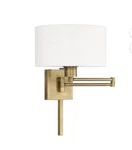 Livex Lighting 40037-01 Swing Arm Wall Sconce-antique Brass Finish. Fixed Price $79.99.