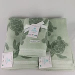 Caro Home (2) Bath Hand Towels Sea Turtles Nautical Ocean Reversible Green. Fixed Price $119.54.