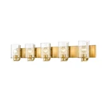 Z-lite Beckett Light Vanity In Olde Brass/clear Seedy 492-5V-OBR. Fixed Price $295.80.