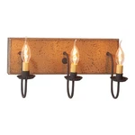 Irvins Country Tinware 3 Light Vanity Pearwood. Fixed Price $238.95.
